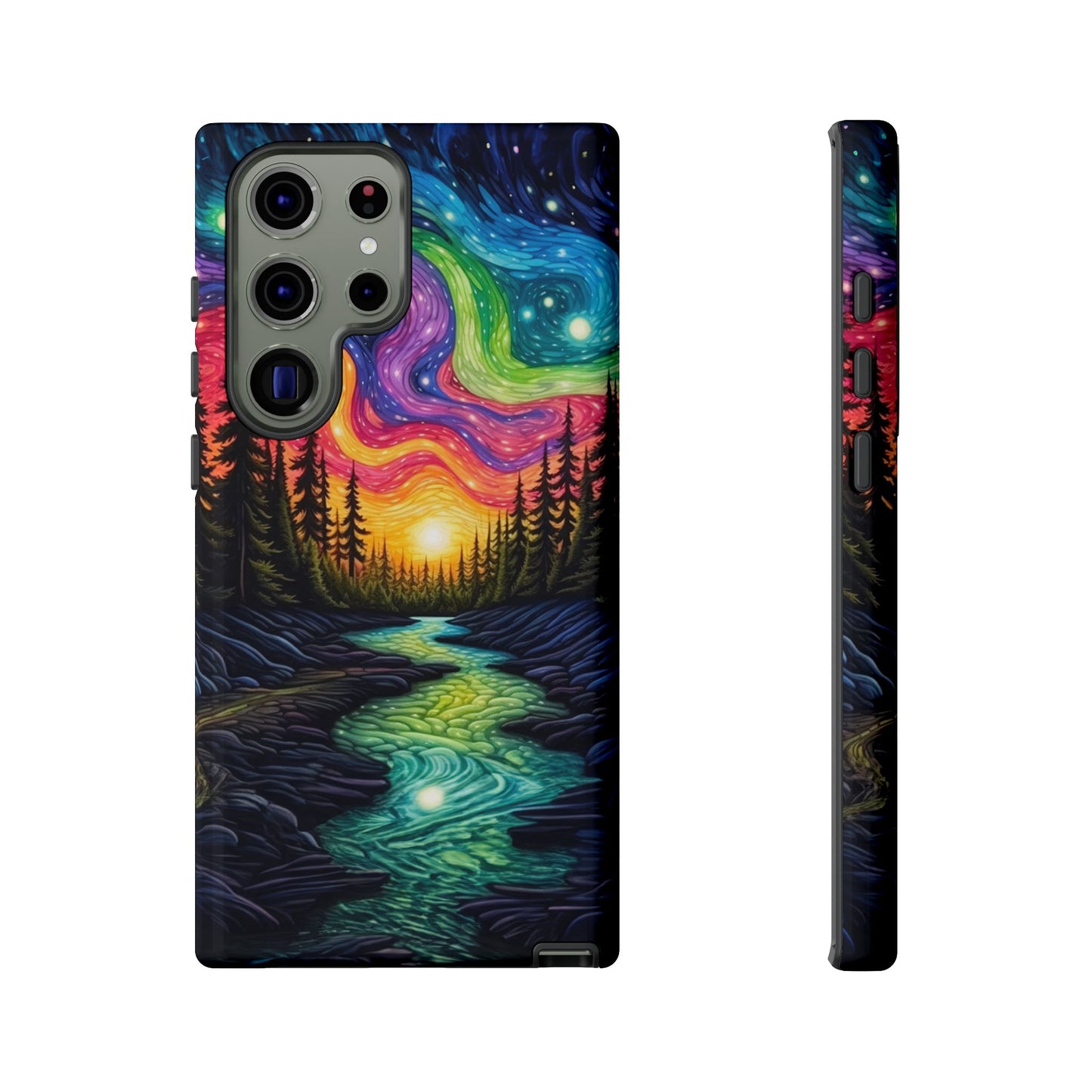 Celestial Nightscape Samsung Galaxy Case – Vibrant River and Starry Sky Design