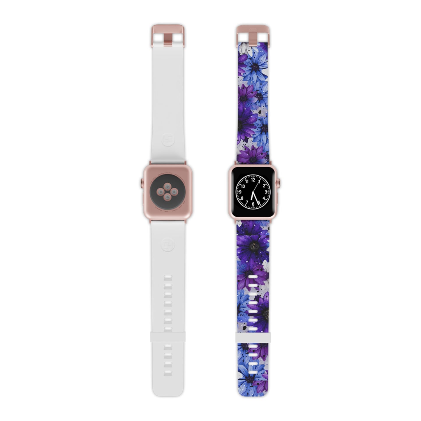 Vibrant Purple & Blue Floral Splash Apple Watch Band