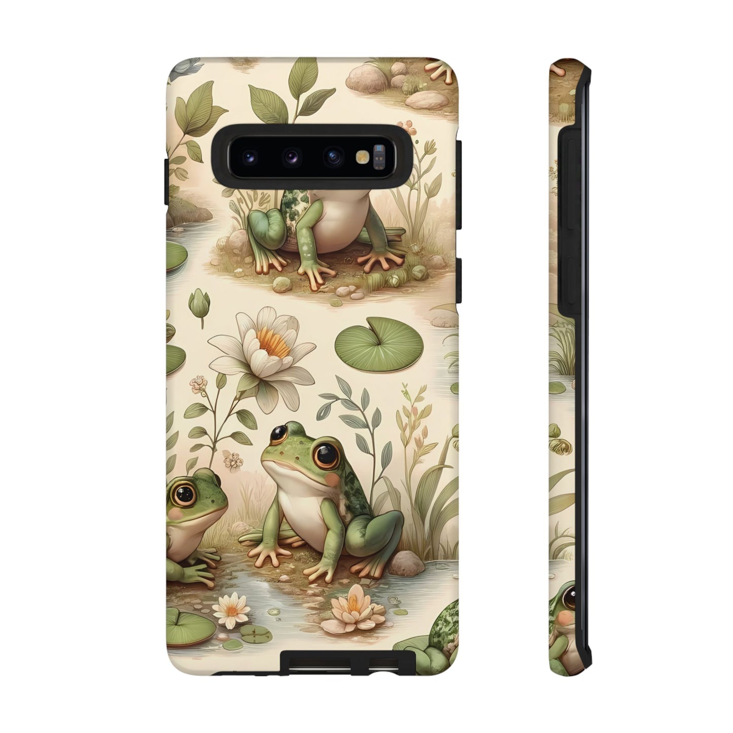 Cute Frogs Phone Case - Pond Pals Frolic - Charming Frog Lily Pad Phone Case for iPhone, Google & Samsung! Great Gift For Any Frog Lover!