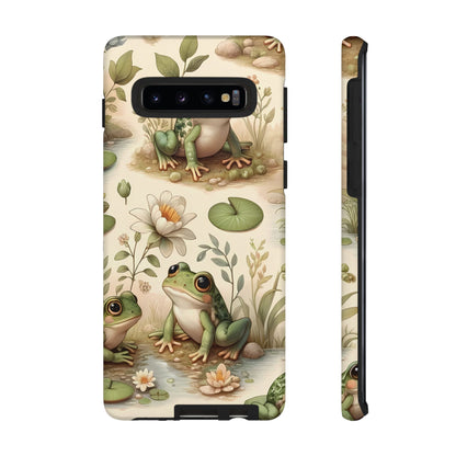 Cute Frogs Phone Case - Pond Pals Frolic - Charming Frog Lily Pad Phone Case for iPhone, Google & Samsung! Great Gift For Any Frog Lover!