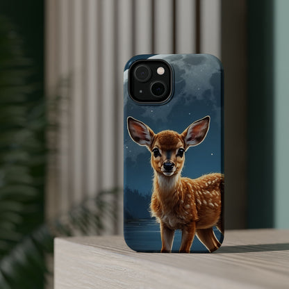 MagSafe-Compatible iPhone Case – Enchanted Fawn Under the Moonlit Sky