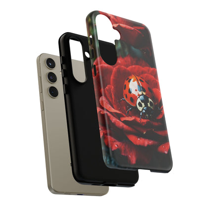 Elegant Rose & Ladybug Charm - Samsung Galaxy Case