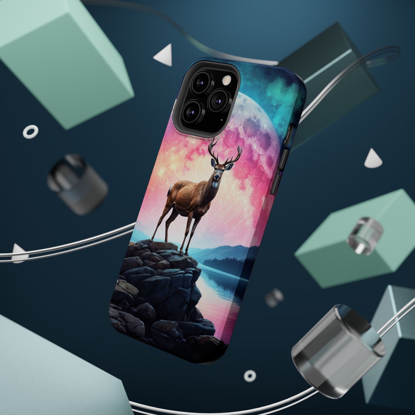 Vibrant Stag in Bloom – MagSafe iPhone Case