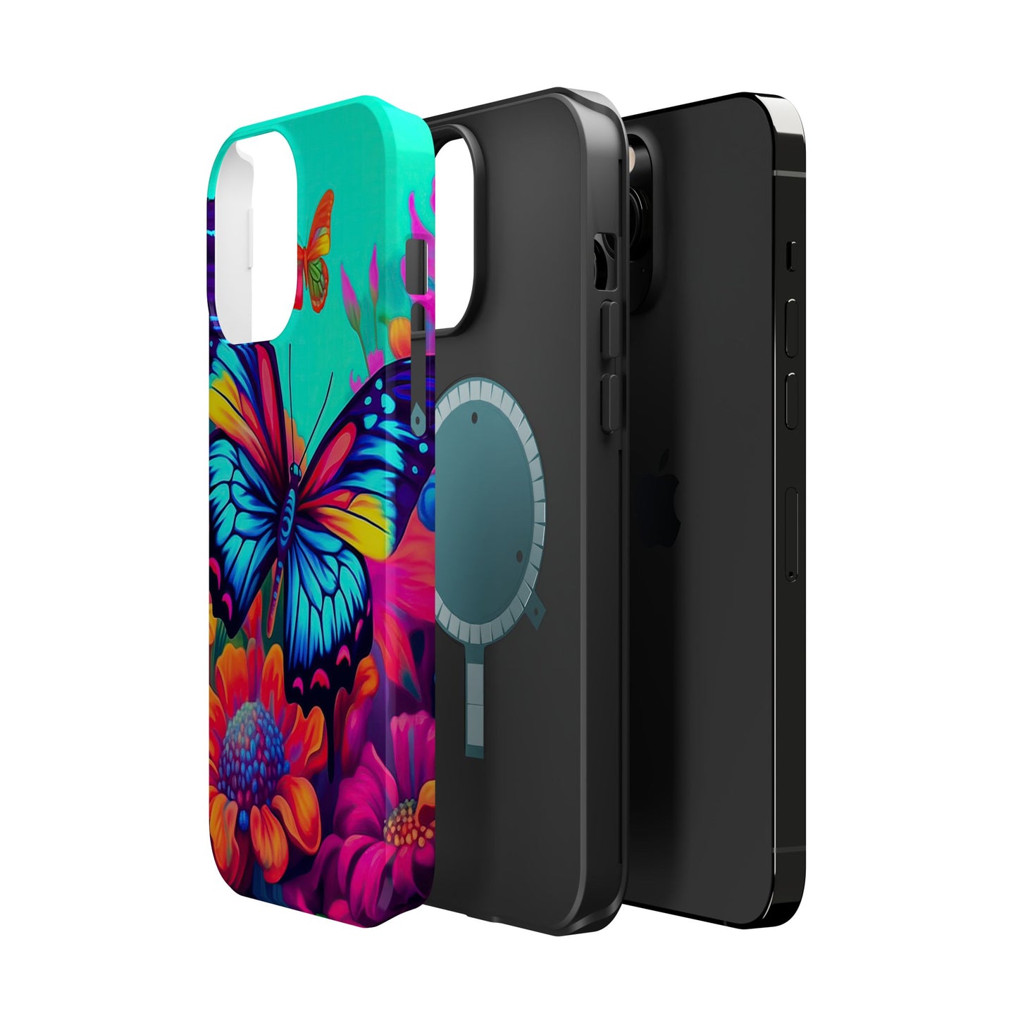 Vivid Butterfly & Floral Burst - MagSafe iPhone Case