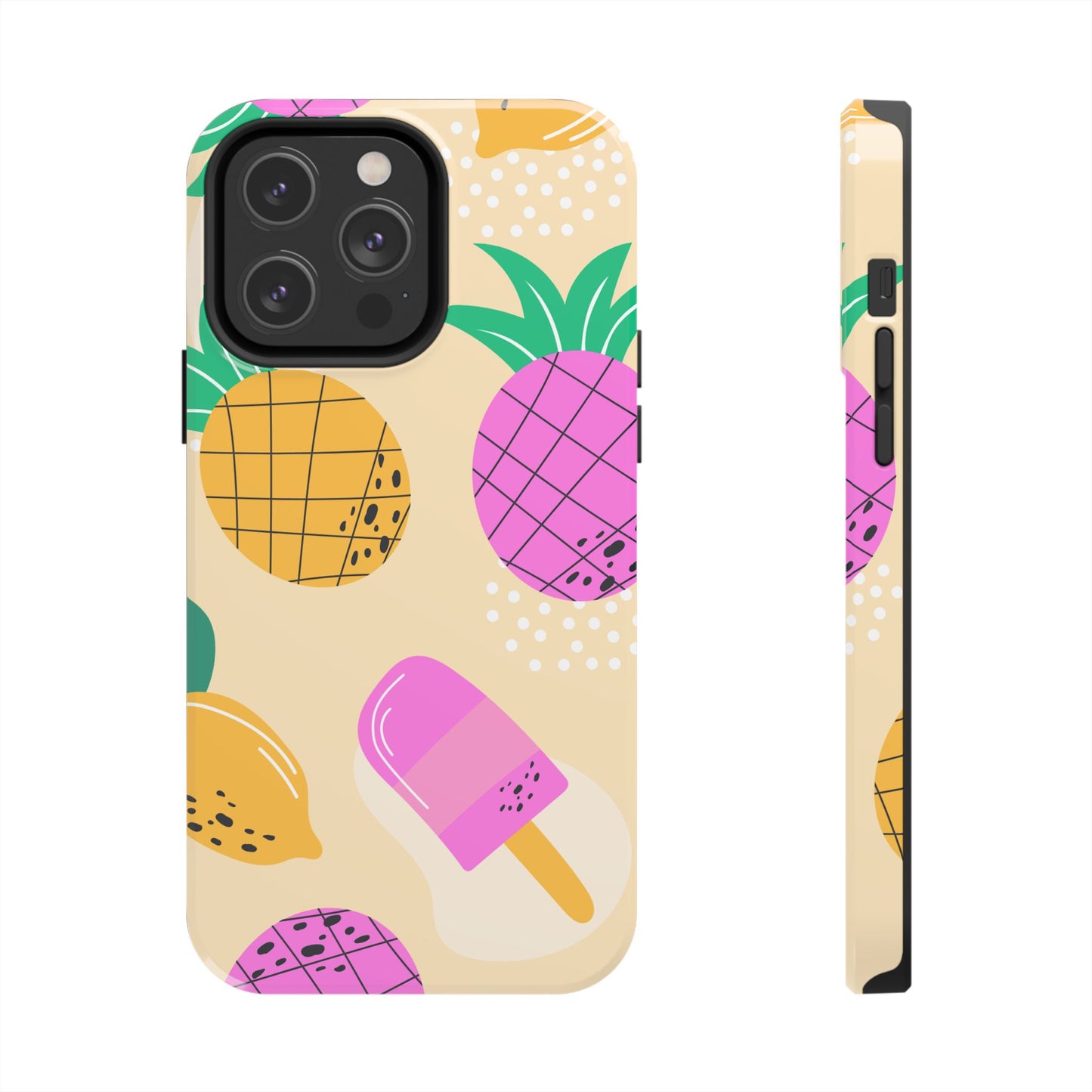 Tropical Pop iPhone Case – Fun Pineapple & Lemon Design with Vibrant Summery Colors