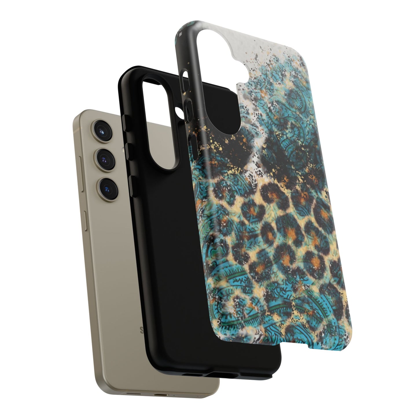 Turquoise Paisley Cowhide Leopard - Samsung Galaxy Series Case