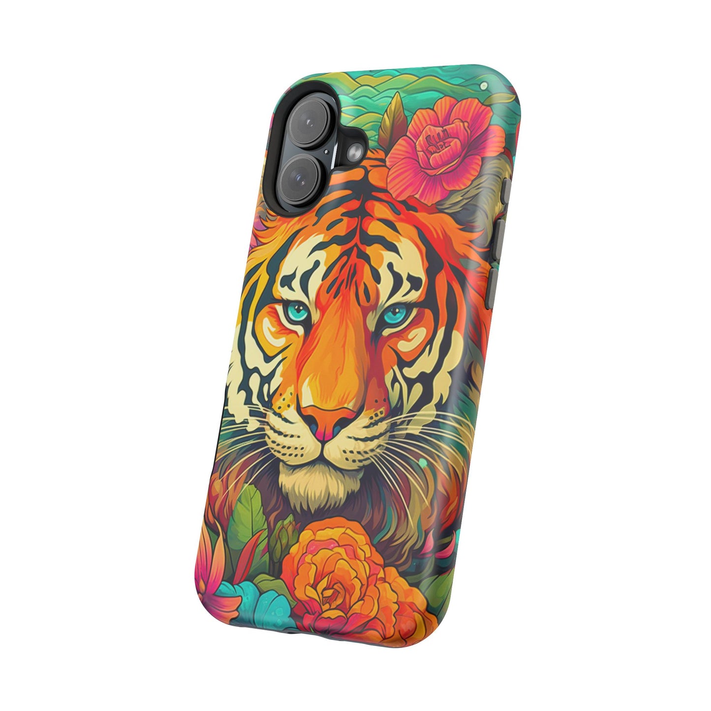 Fierce Rainbow Tiger Art - MagSafe iPhone Case