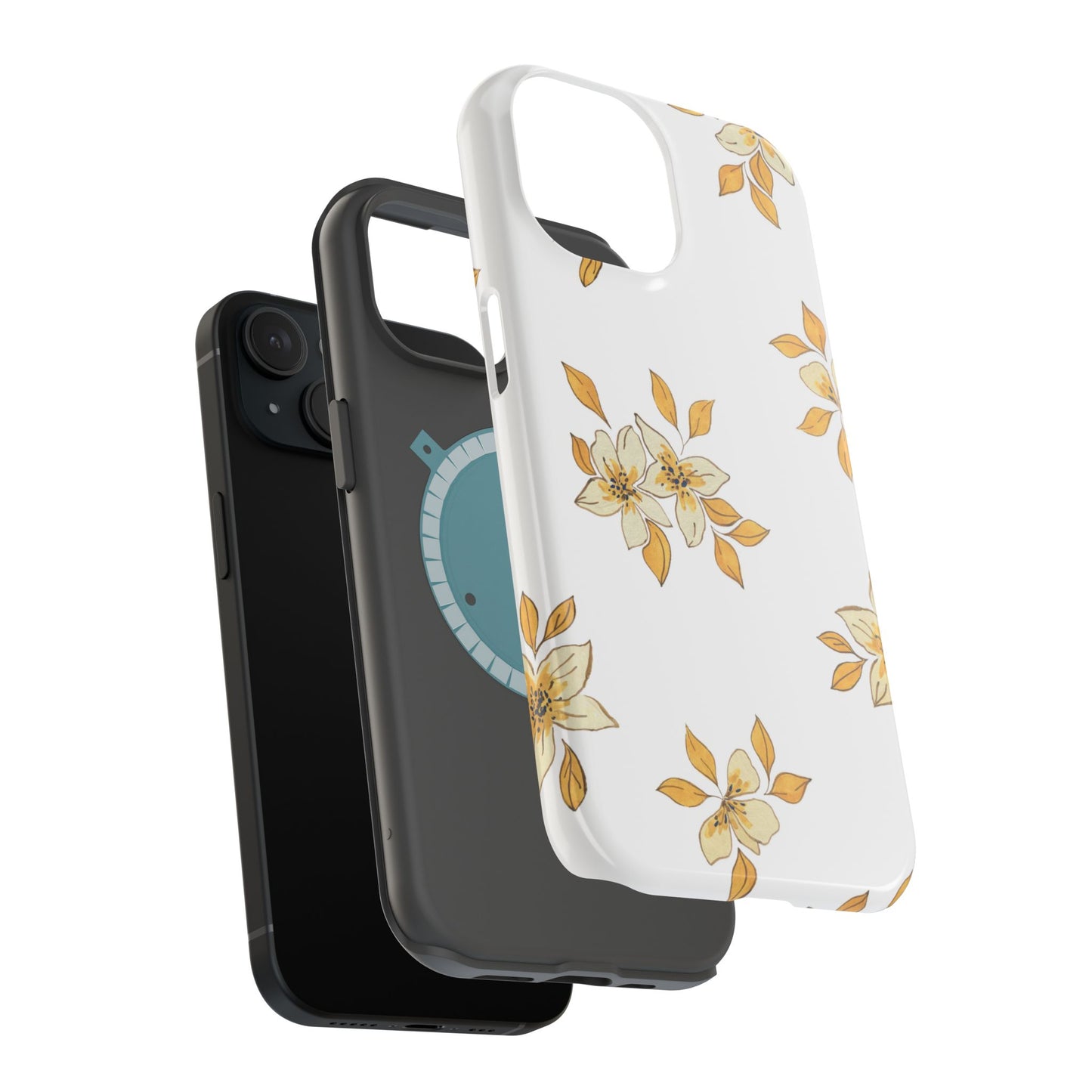 Delicate Yellow Blossom MagSafe iPhone Case – Minimalist Floral Design with Matte Finish