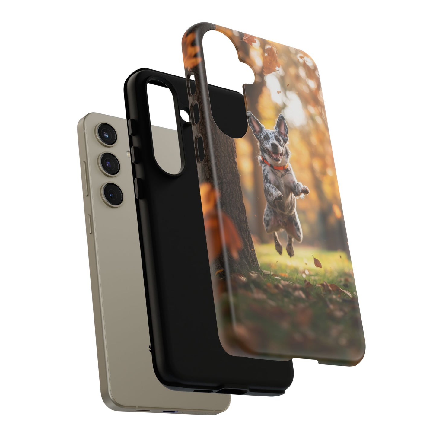 Energetic Blue Heeler Forest Pup Samsung Galaxy Case – Durable Outdoor-Inspired Design