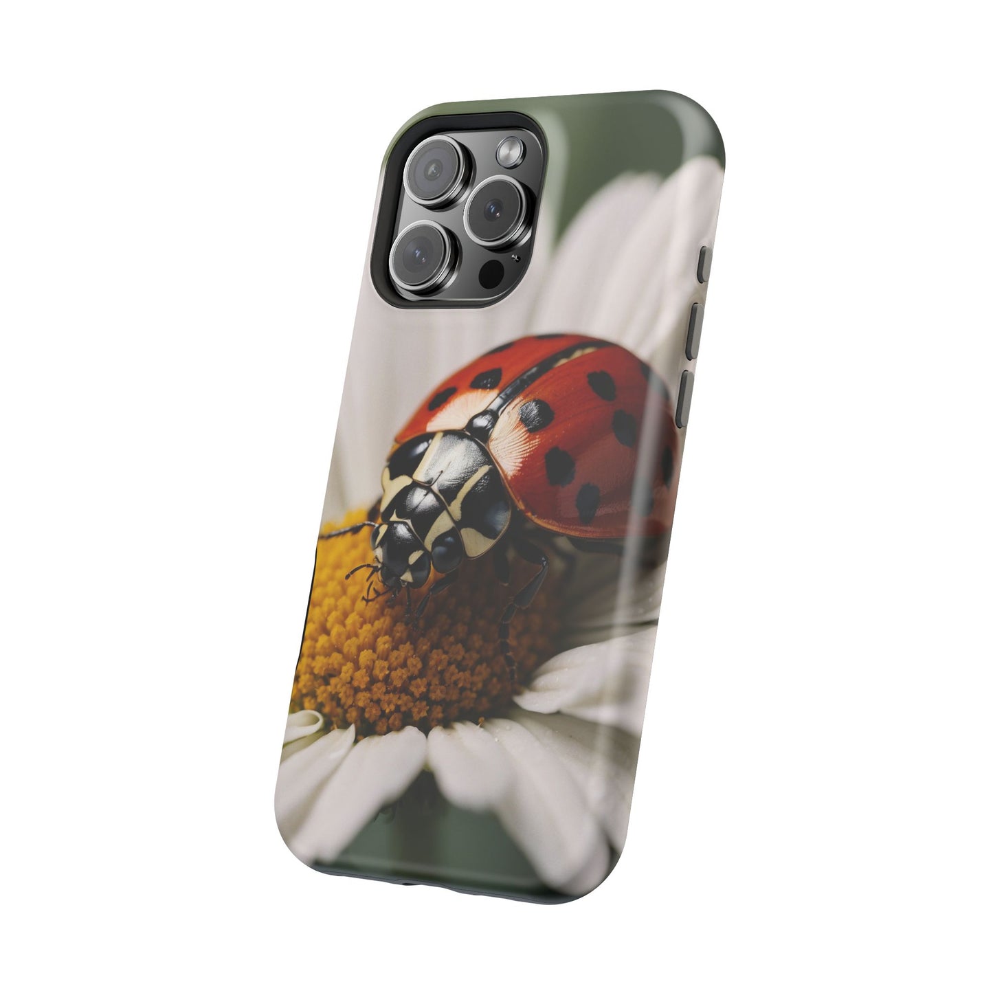 MagSafe iPhone Case: Ladybug on White Daisy