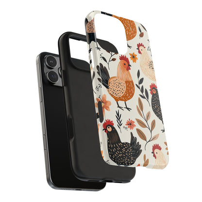 iPhone Case: Cluckin' Vintage – Chickens & Leaves