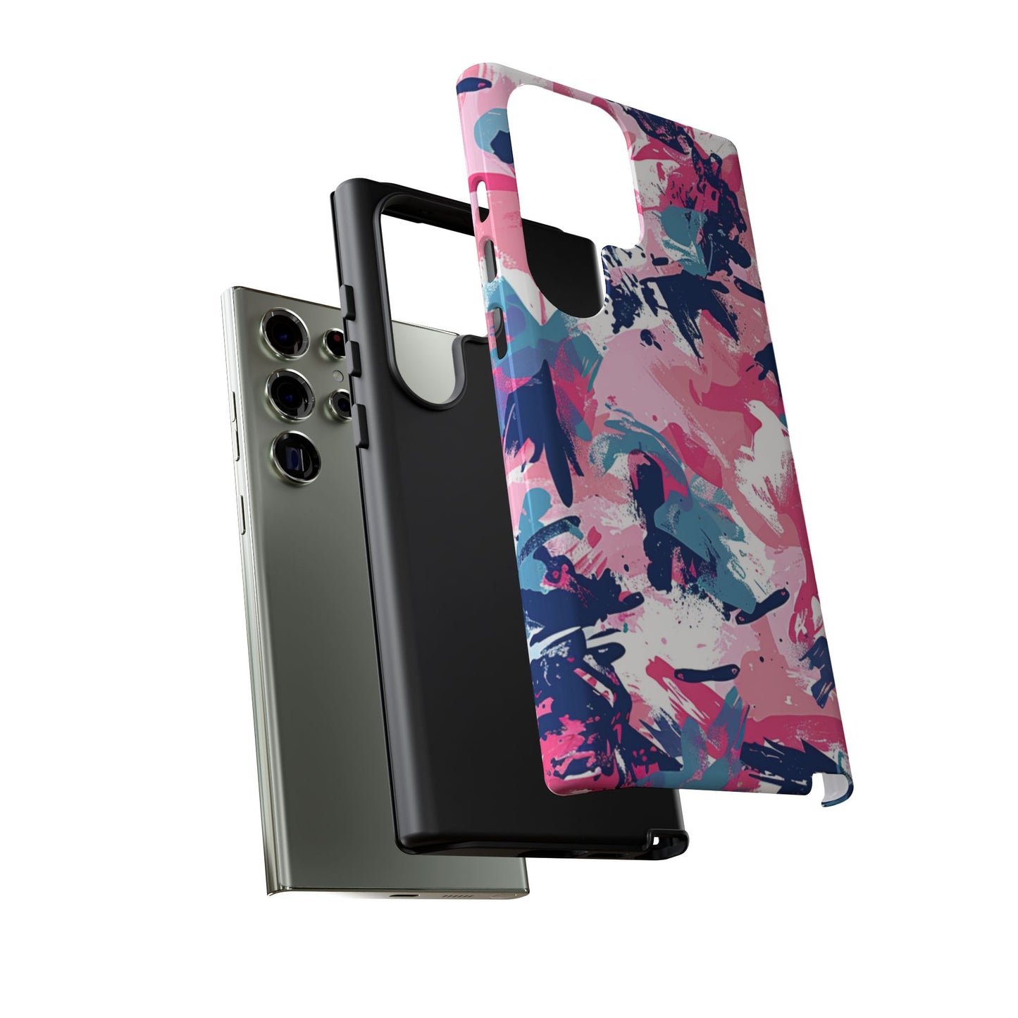 Vibrant Pink & Navy Abstract Splash – Samsung Galaxy Case