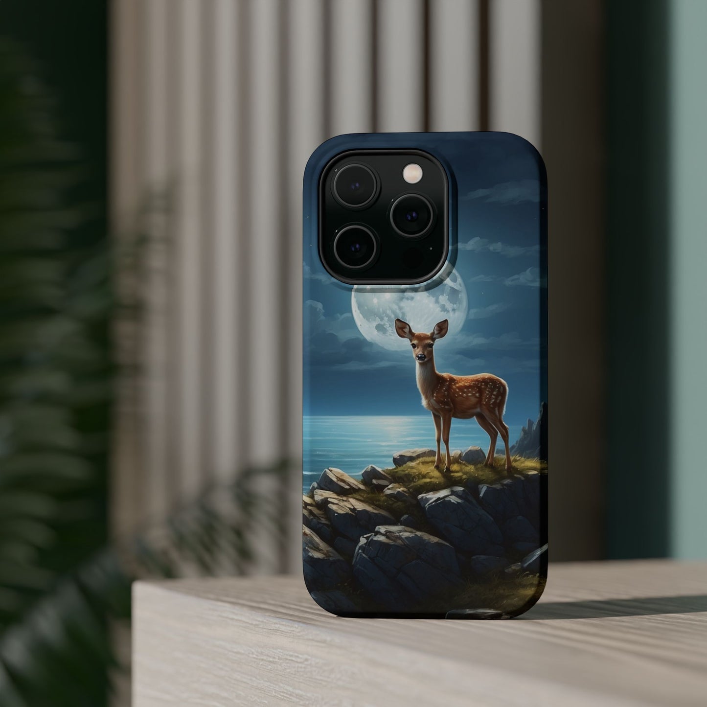 Enchanted Fawn Under the Moonlit Sky MagSafe iPhone Case