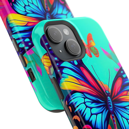 Vivid Butterfly & Floral Burst - MagSafe iPhone Case