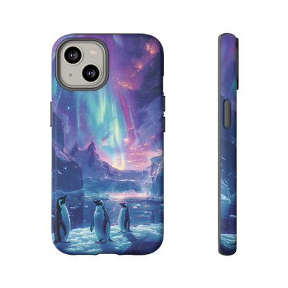 Penguin Parade Northern Lights iPhone Case