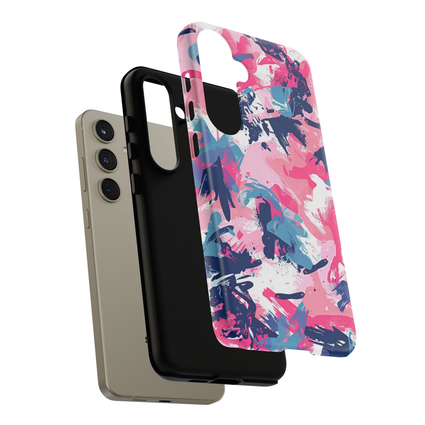 Vibrant Pink & Navy Abstract Splash – Samsung Galaxy Case