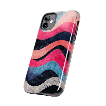 Abstract Wave Pattern iPhone Case – Shockproof, Matte Finish, Dual-Layer Protection