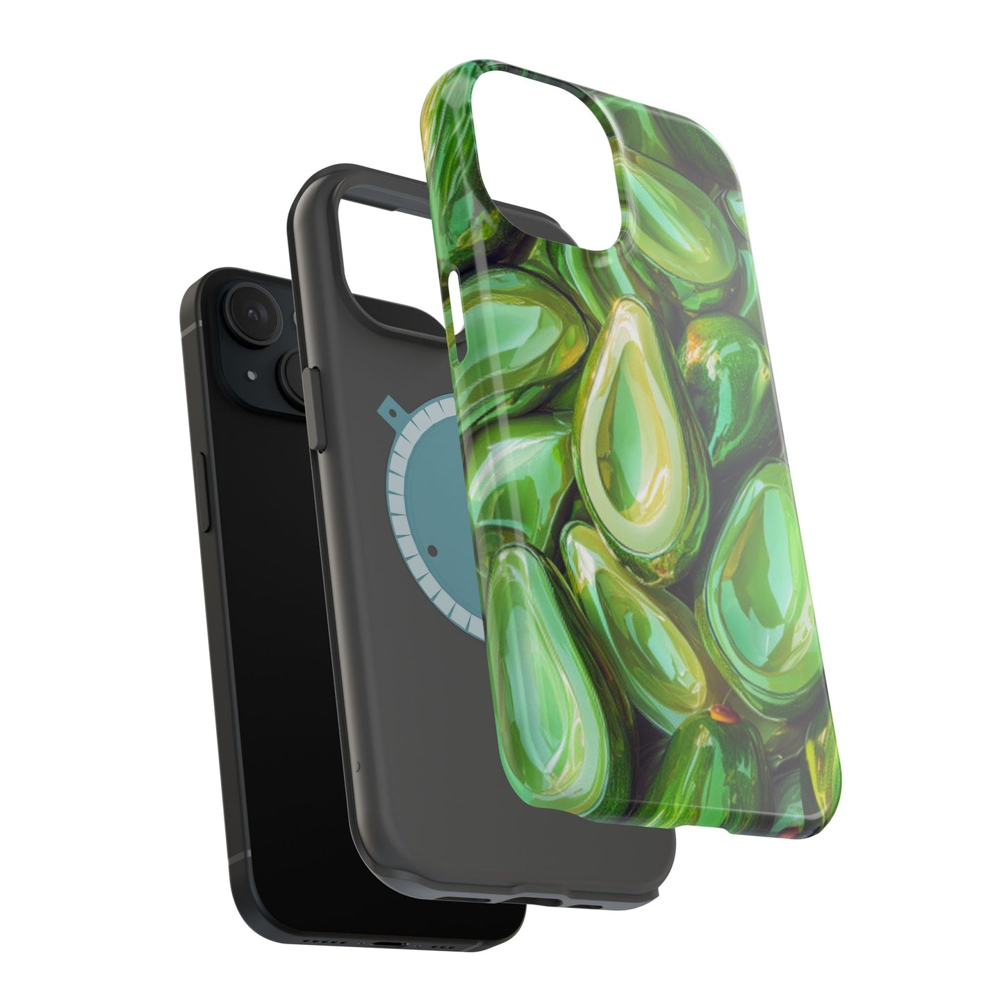 Glossy Avocado MagSafe iPhone Case – Sleek Green 3D Fruit Design, Durable and Stylish