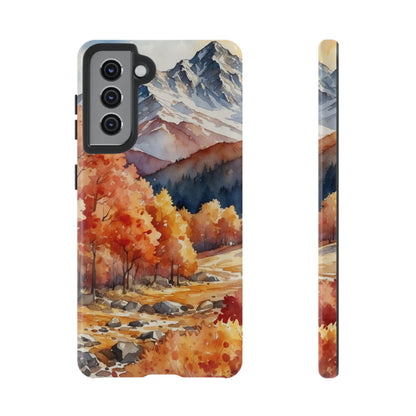 Watercolor Autumn Forest and Mountains - Samsung Galaxy Case