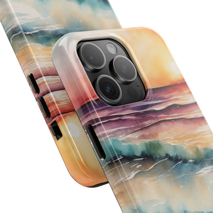 Sunset Waves iPhone Case – Vibrant Watercolor Design