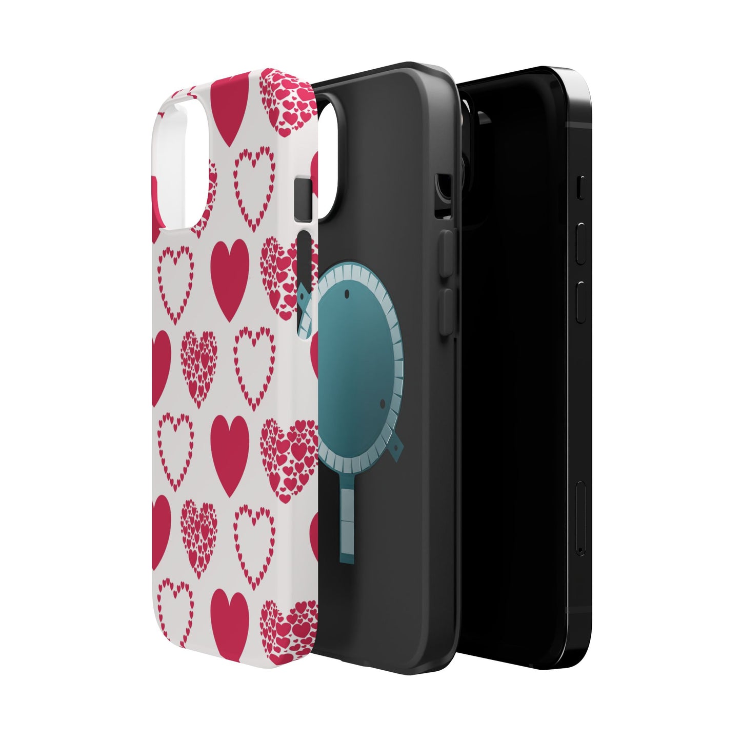 Clustered Pink Hearts MagSafe iPhone Case