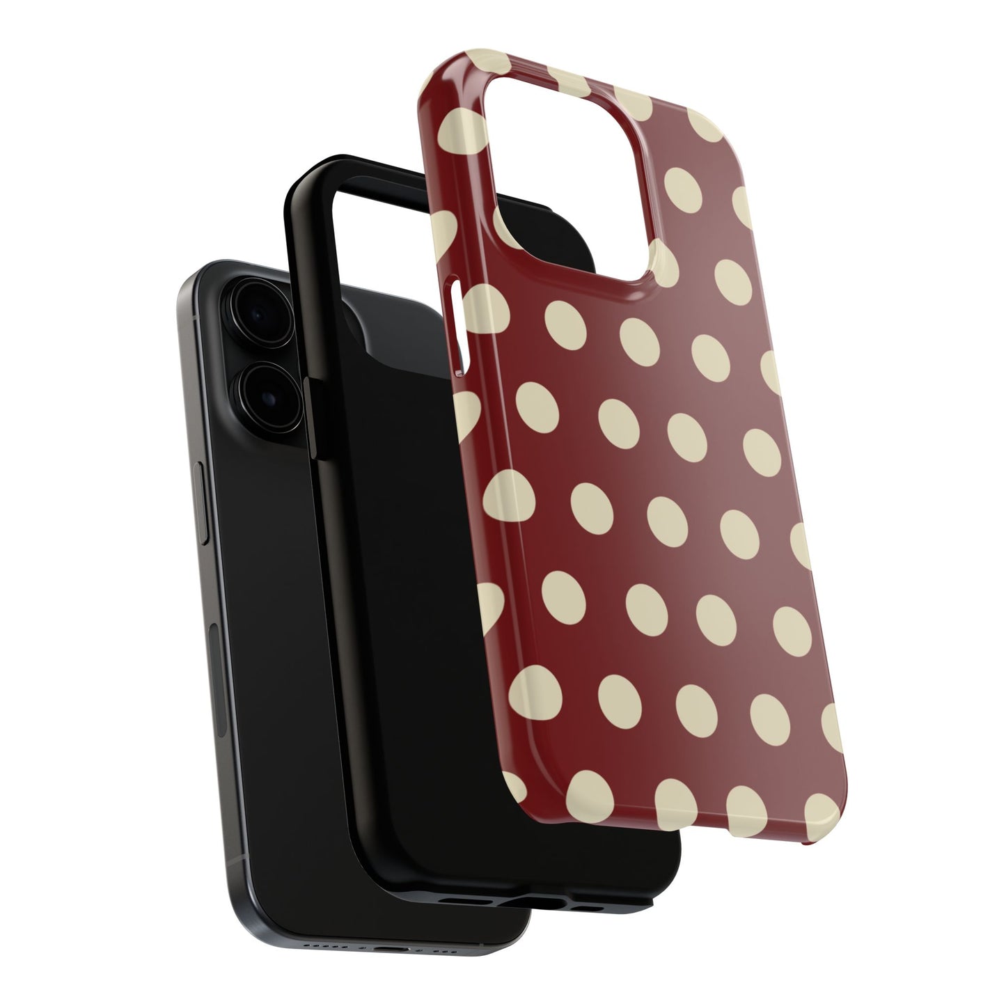 Classic Red & Cream Polka Dots - iPhone Case