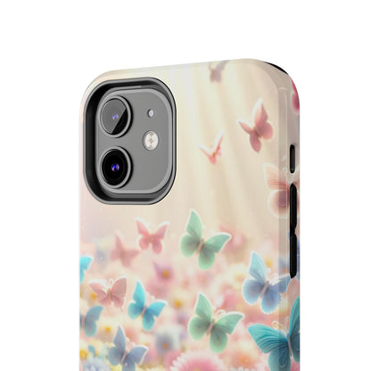 Butterfly Flower Garden - iPhone Case - Pastel Floral Protective Cover