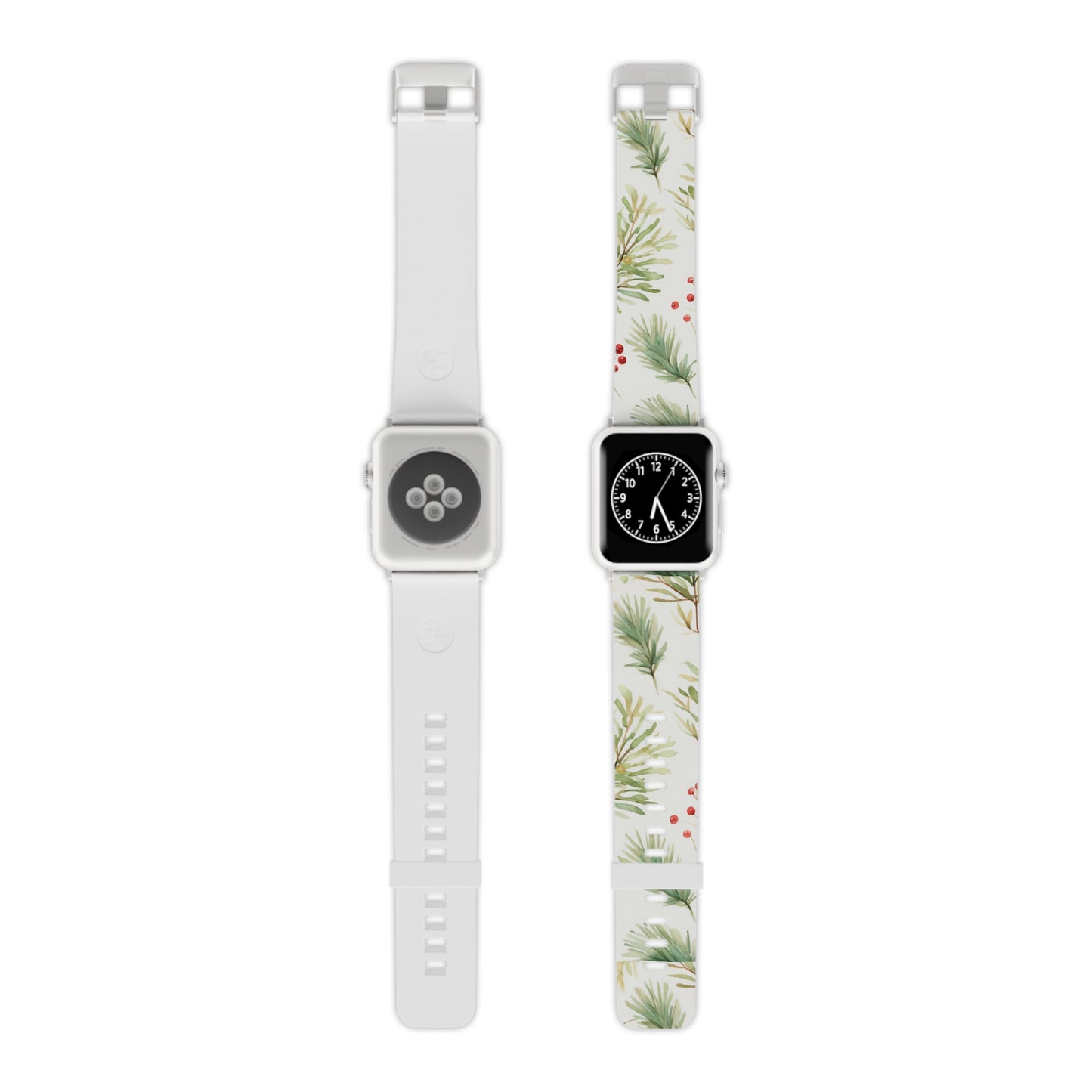 Winter Greenery & Berry Watercolor Apple Watch Band