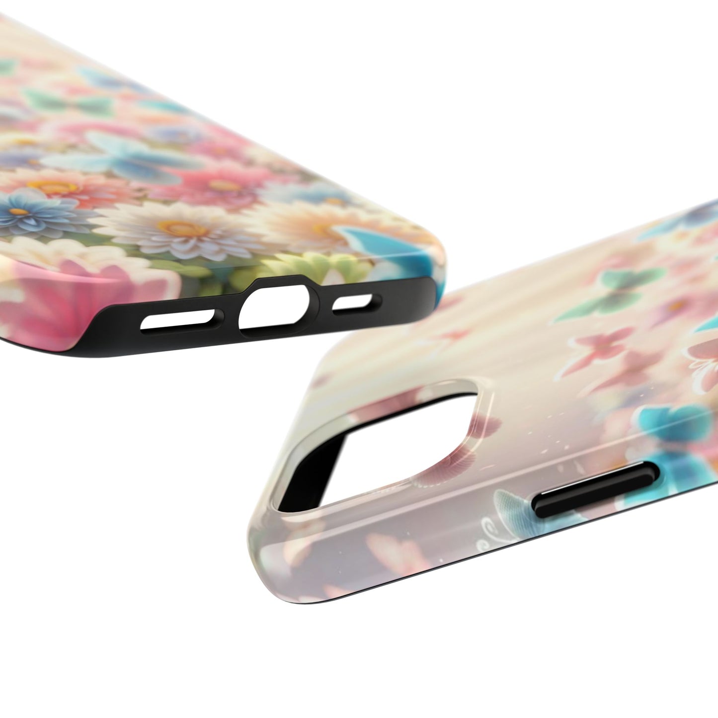 Butterfly Flower Garden - iPhone Case - Pastel Floral Protective Cover