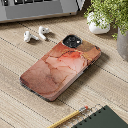 Ruby Red Marble Samsung Galaxy Case - Elegant Red Marble with Gold Accents