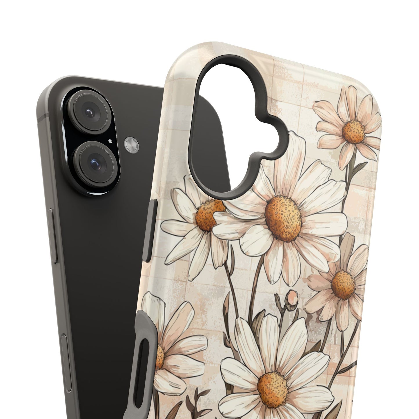 Pastel Daisy MagSafe iPhone Case - Elegant Floral Protective Cover