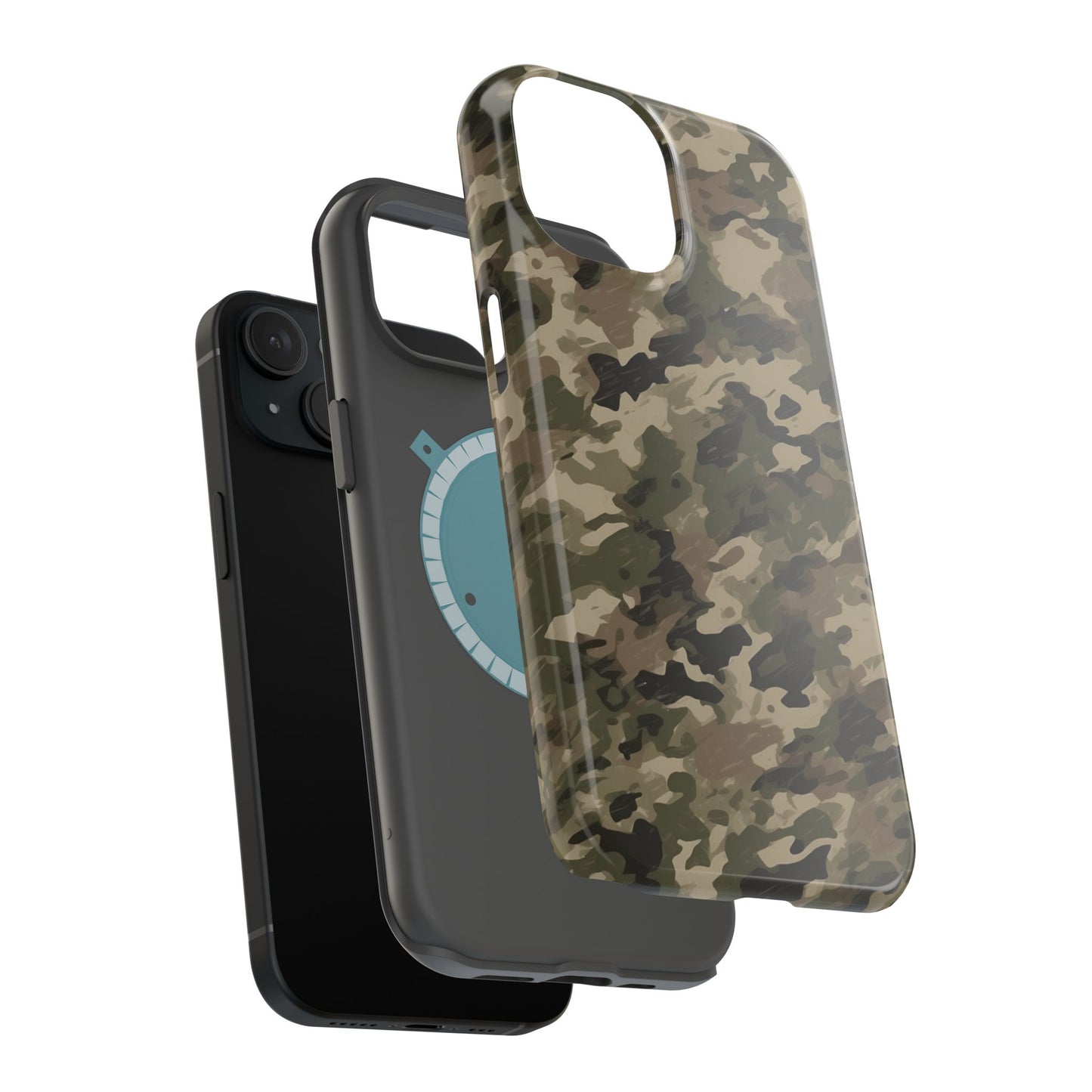 Classic Light Brown Camouflage – MagSafe iPhone Case with Rugged Elegance