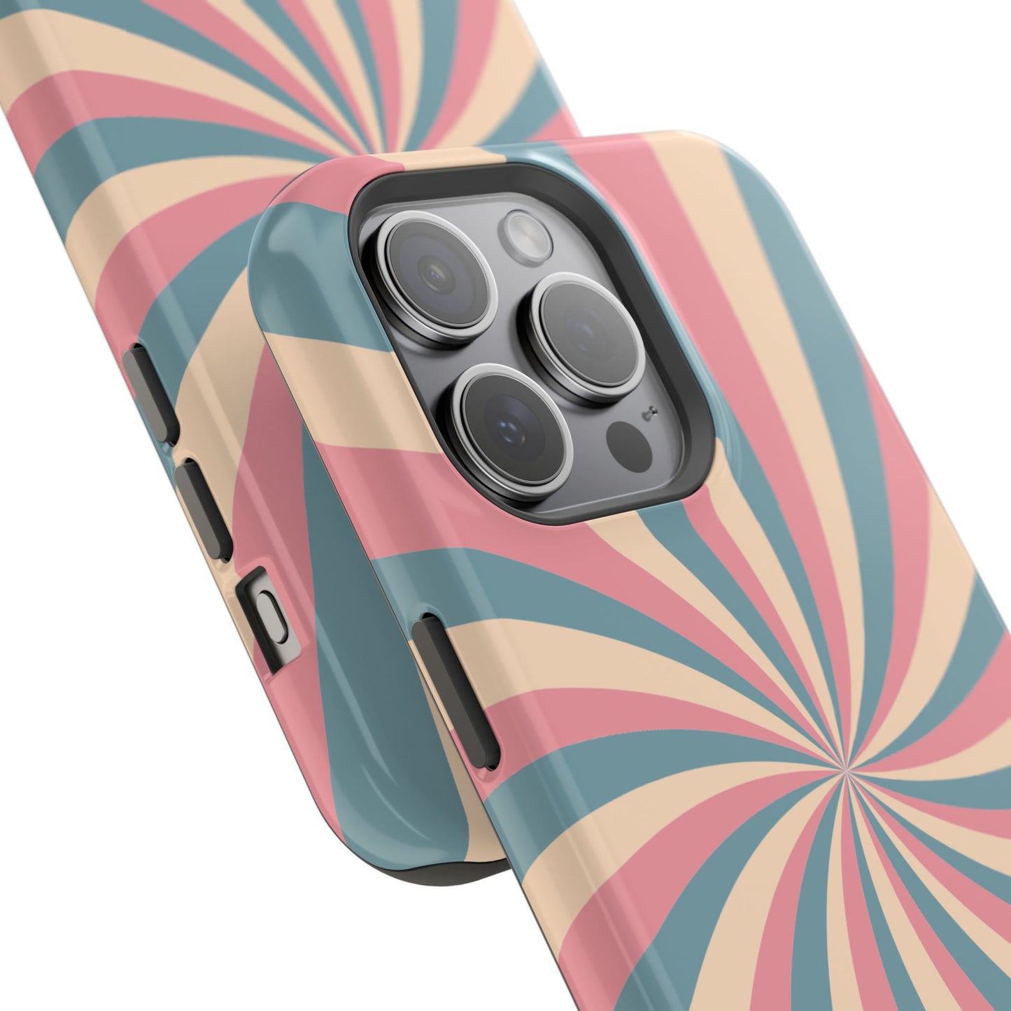 Vintage Pastel Swirl MagSafe iPhone Case – Dual-Layer Protection with 70s-Inspired Design