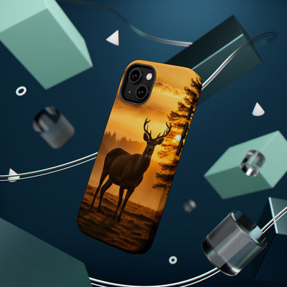 Sunset Majesty: Regal Stag – MagSafe iPhone Case