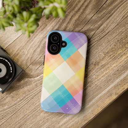 Pastel Plaid Watercolor iPhone Case