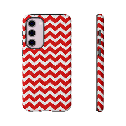 Bold Red & White Chevron – Modern Geometric Samsung Galaxy Case