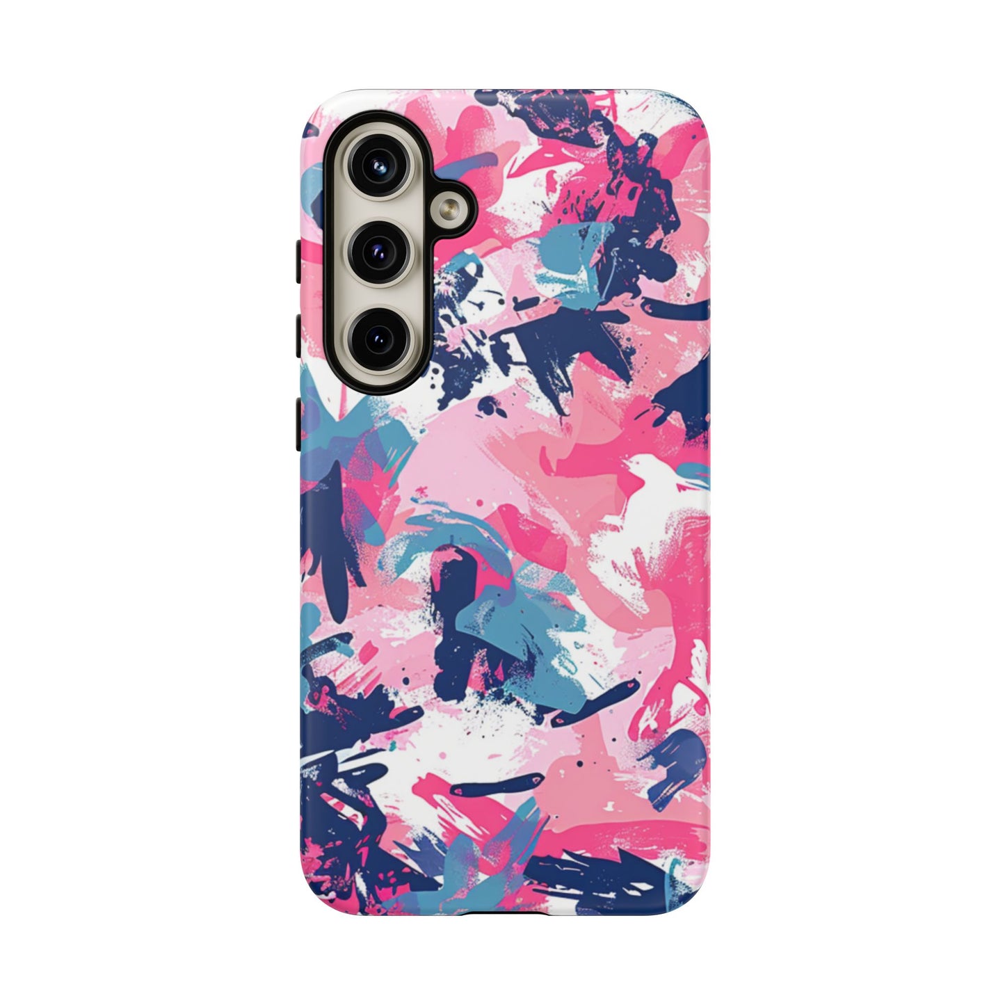 Vibrant Pink & Navy Abstract Splash – Samsung Galaxy Case