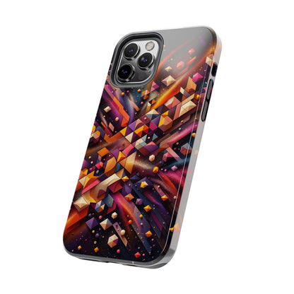 Geometric Galaxy iPhone Case - Abstract Cosmic Protective Cover - Retro Gamer