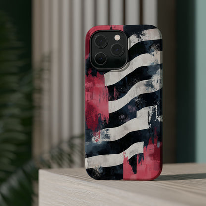 MagSafe iPhone Case: Blood Zebra – Bold Red & Black Pattern