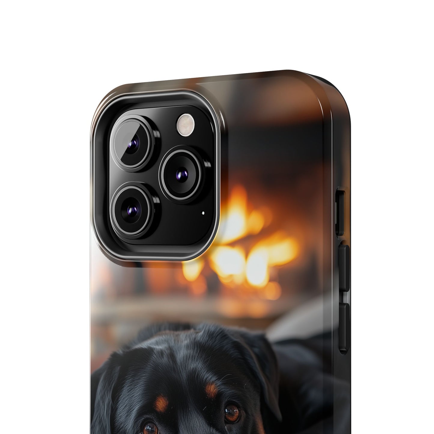 Warm Rottweiler by the Fireplace Samsung Galaxy Case – Rustic Charm for Dog Lovers