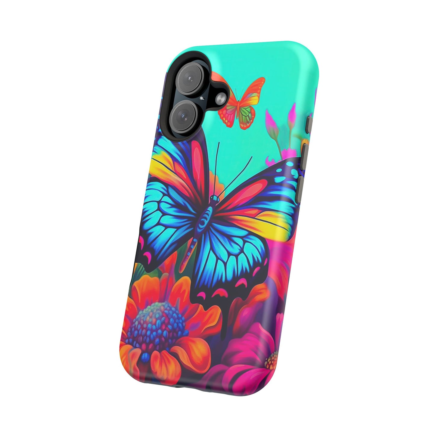 Vivid Butterfly & Floral Burst - MagSafe iPhone Case