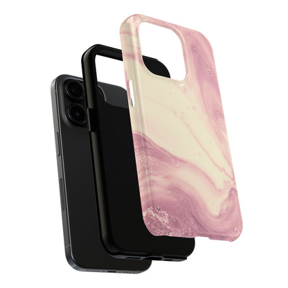 Blush Marble Glow – iPhone Case with Rose Gold & Pink Swirl Pattern