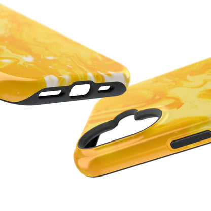 Luxe Yellow Marble MagSafe iPhone Case – Bold Golden Elegance with Magnetic Precision