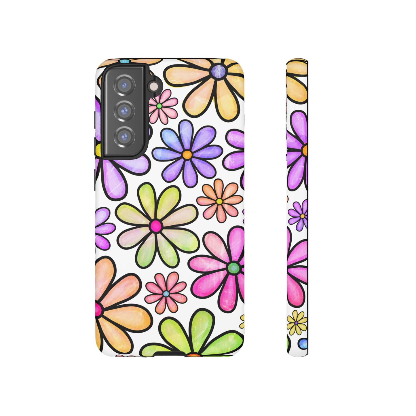 Pastel Daisy Dream Samsung Galaxy Case – Slim Profile, Glossy Finish