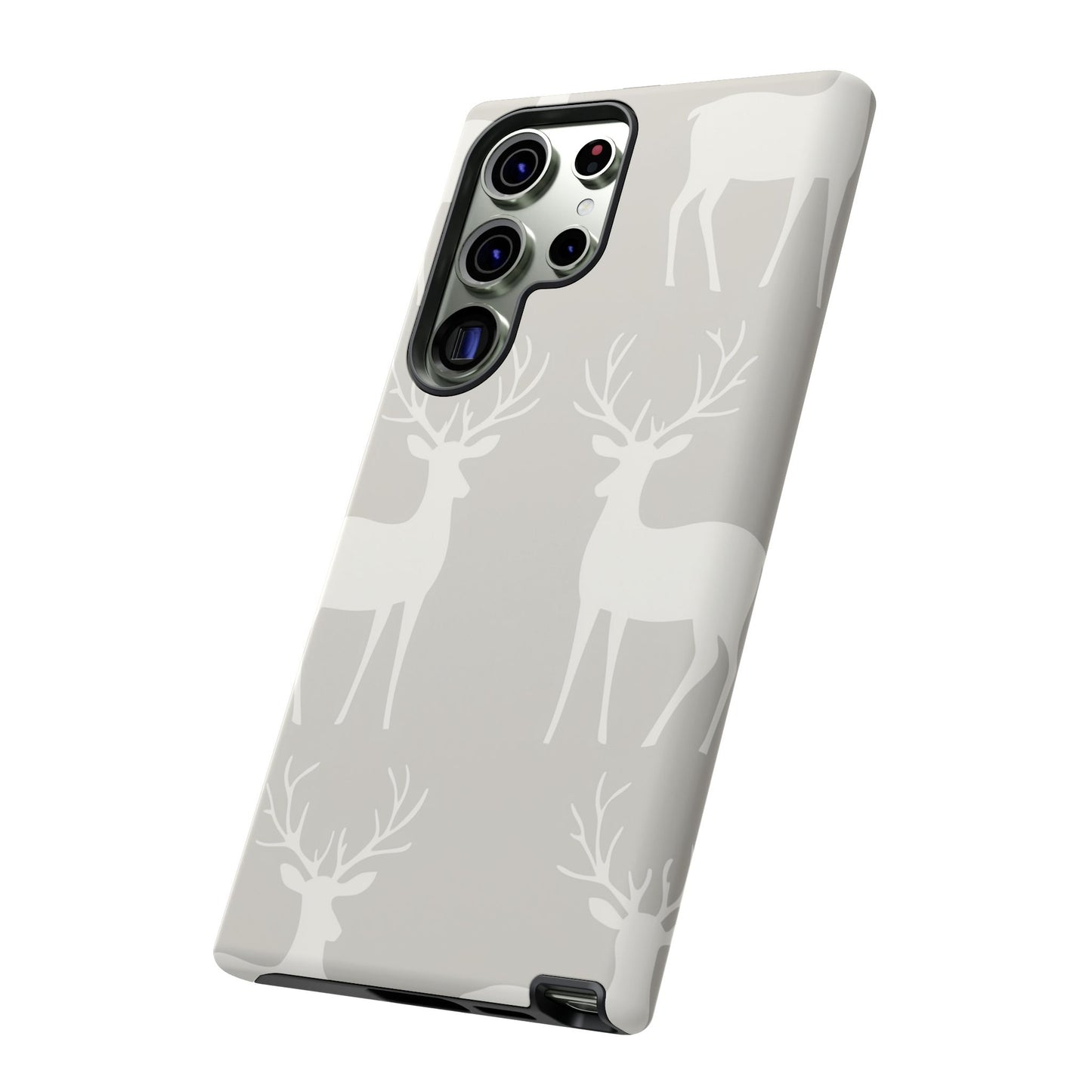 Elegant White Reindeer Pattern – Samsung Galaxy Series Case