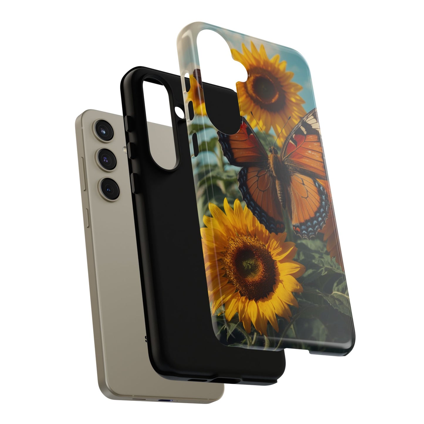 Vibrant Butterfly & Sunflower – Samsung Galaxy Case