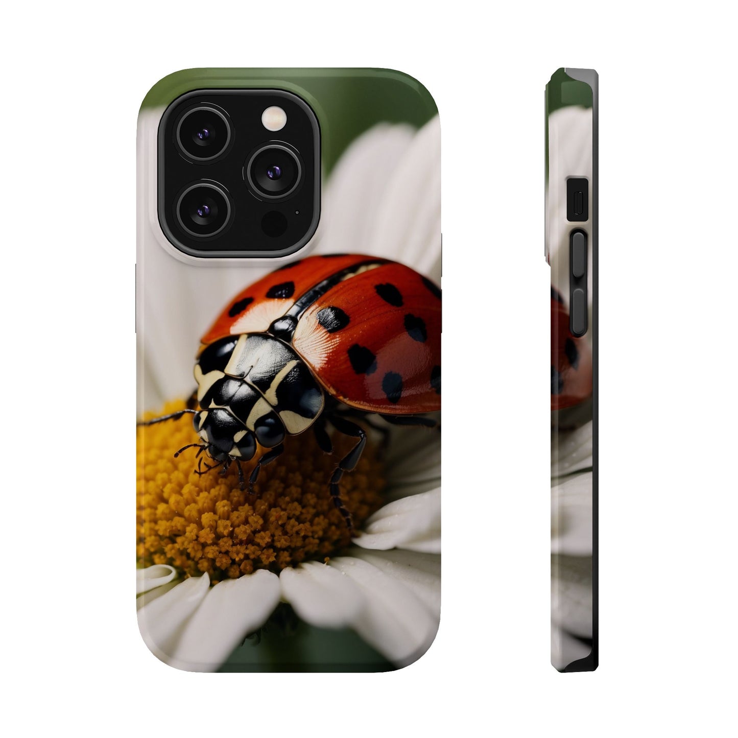 MagSafe iPhone Case: Ladybug on White Daisy