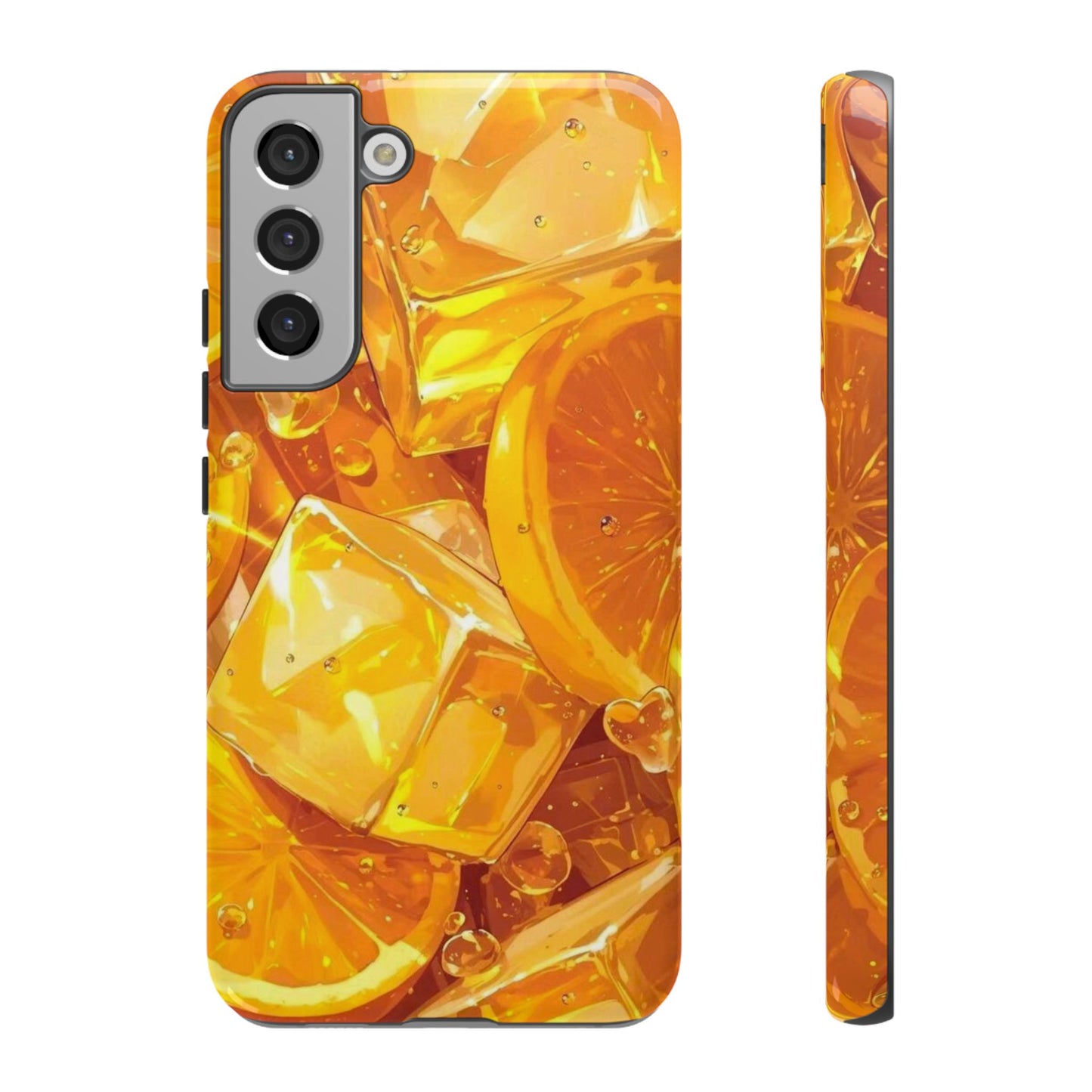 Citrus Splash Samsung Galaxy Case – Bright Orange Slices & Ice, Dual - Layer Protection - BOGO Cases