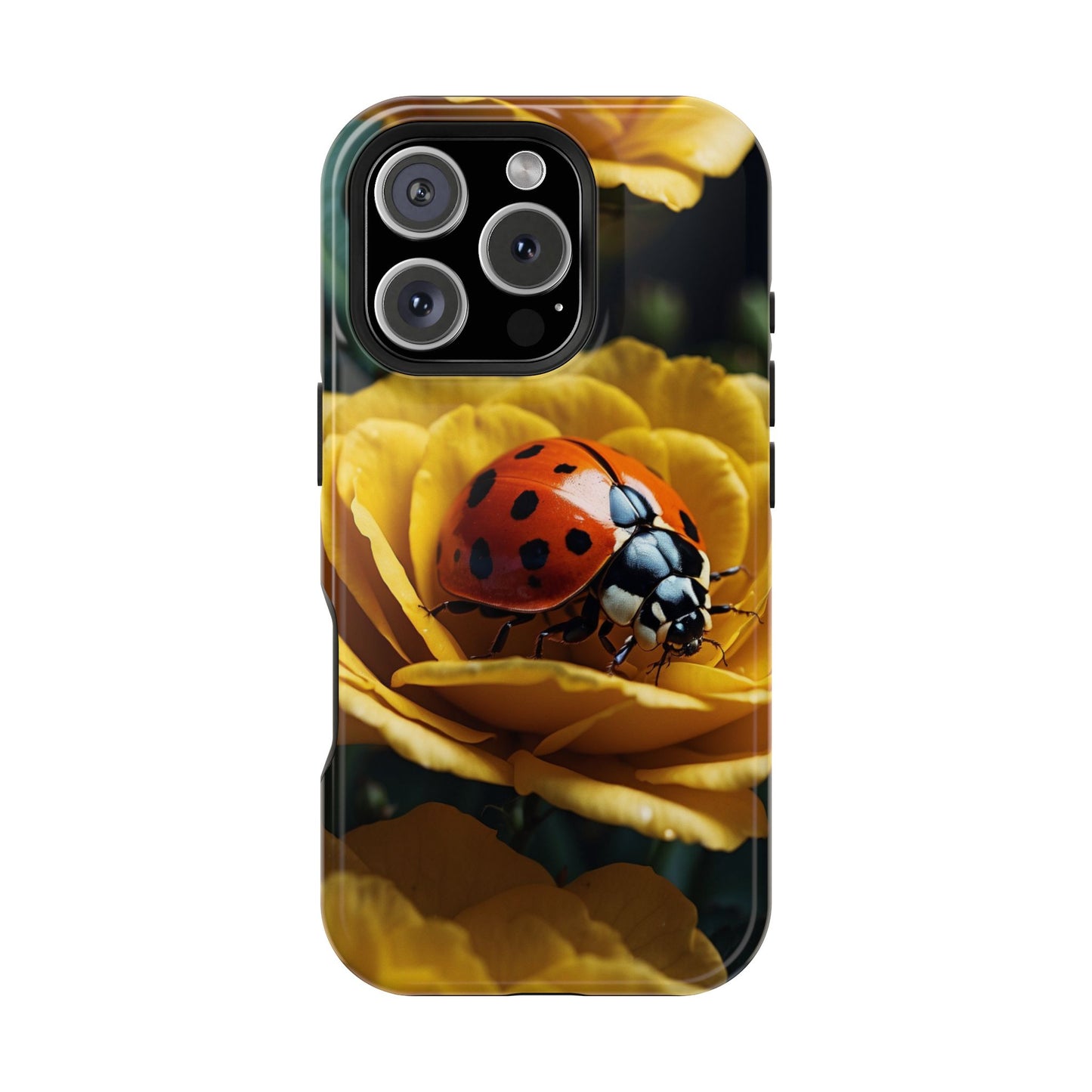 MagSafe iPhone Case: Ladybug on Yellow Petals