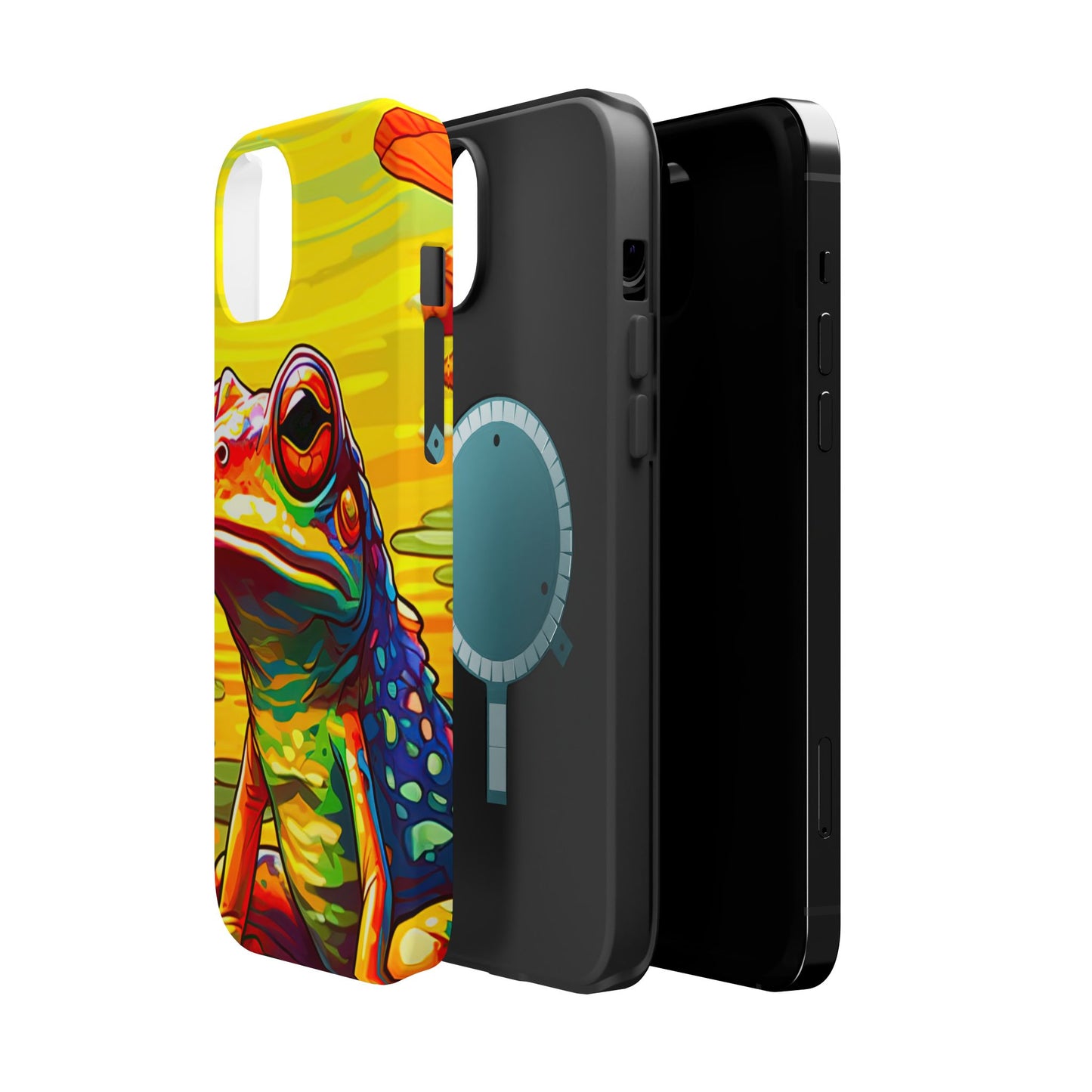 Vibrant Rainbow Frog Design – MagSafe iPhone Case